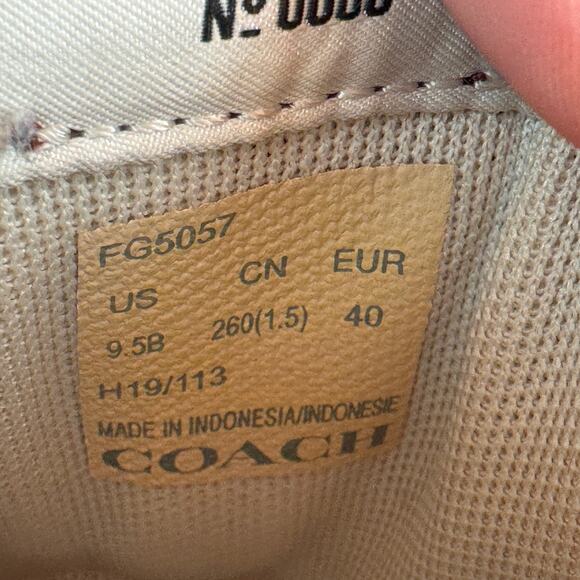 Coach Canvas Logo Suede Lace Up Sneaker FG5057 Shoes Women’s Size 9.5B - Picture 7 of 8